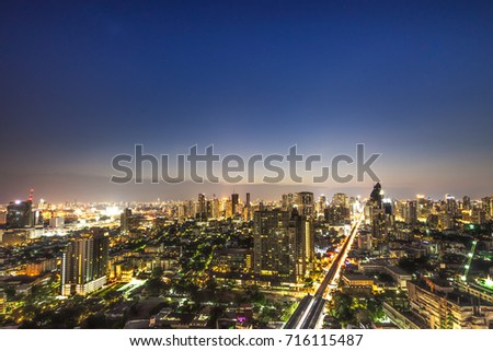 urban beautiful cityscape view on sunset time - can use to display or montage on product