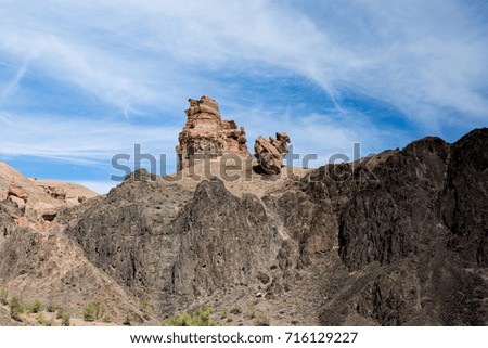 landscapes in the Valley of Castles. Charyn Canyon. Almaty region, Kazakhstan
