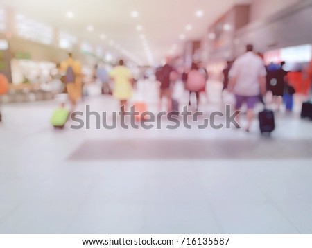 people in airport, abstract blur background