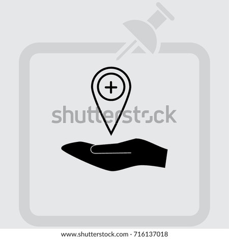 Map pointer with minus sign vector icon