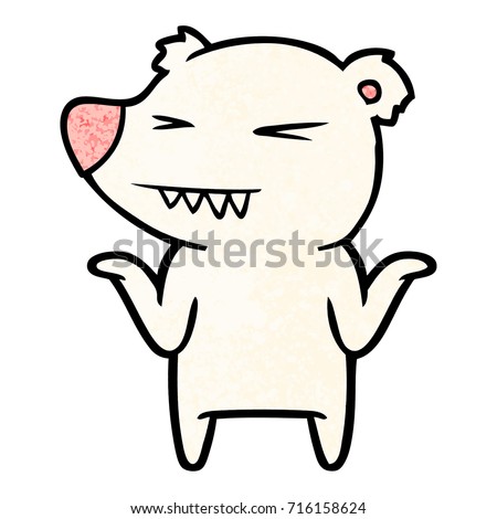 angry polar bear cartoon shrugging shoulders