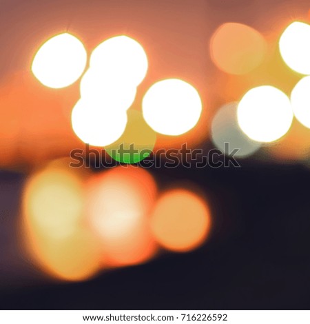 The square view of yellow, green,orange and  blur seaport bokeh. Copy space and place for text