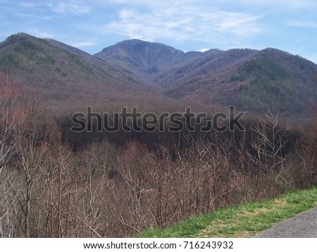 View of smoky Mountain from random spot on road side