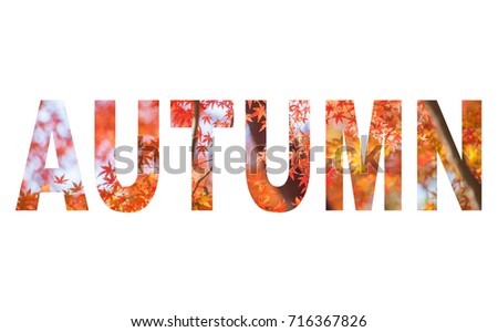 Autumn letter sign with photo background 