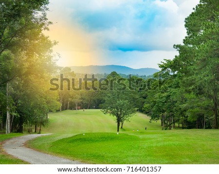Beautiful layout and fairway in golf course 