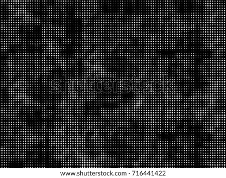 Halftone black and white pattern print and design. Abstract texture of black spots on a white background