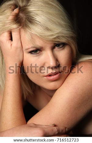 Beautiful blonde posing for a photo shoot