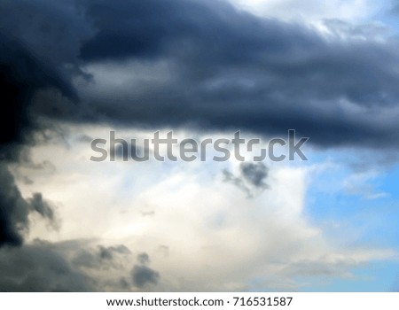 Stormy black clouds during a strong hurricane