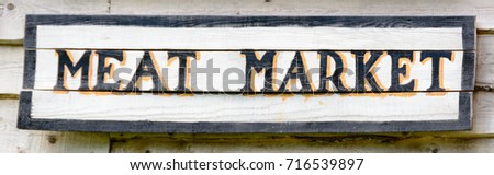 meat market text sign 