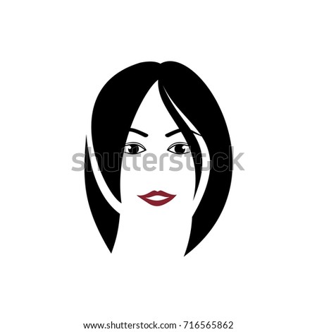 Simple Woman Face Logo Template