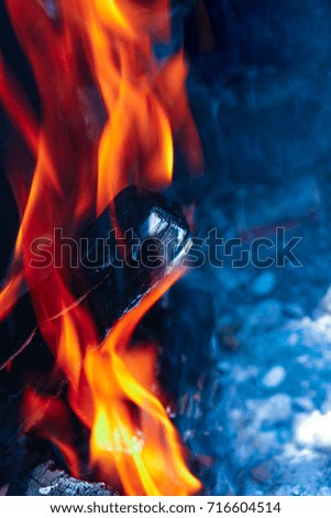 Close-up fire on black background