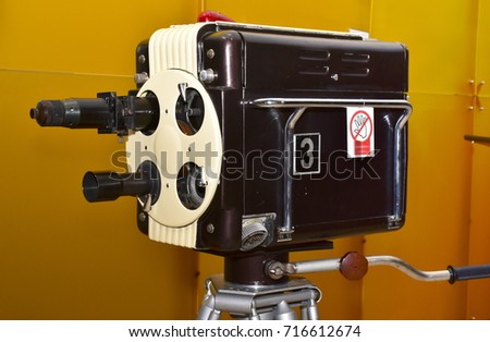 old TV camera from 1960 year
