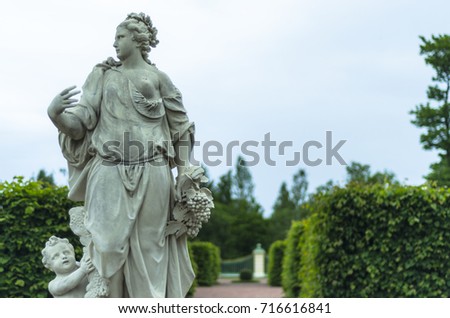 female antique statue in the park