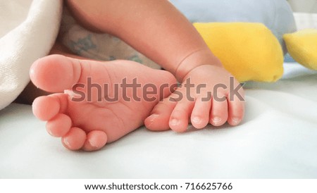 Baby foot, This picture use for love from mom and dad  concept