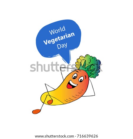 World vegetarian day with funny carrot.