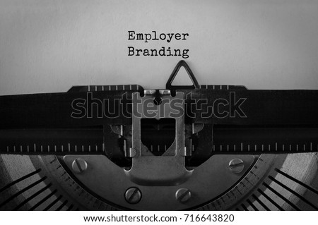 Text Employer Branding typed on retro typewriter