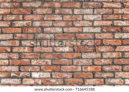 Red brick wall texture grunge abstract background.