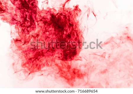 Red Smoke abstract white background.