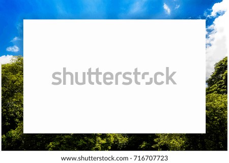 Picture frames,Tree Sky on wallpaper,and White space