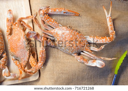 Seafood menu, big fresh crab in Thailand