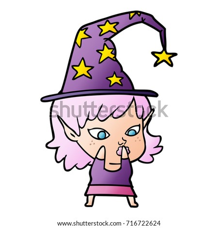 pretty cartoon witch girl