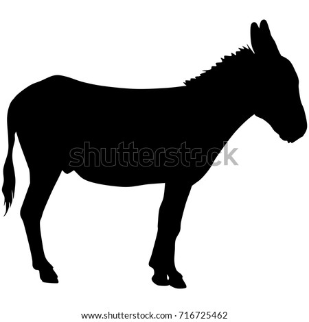 vector silhouette of donkey Royalty-Free Stock Photo #716725462