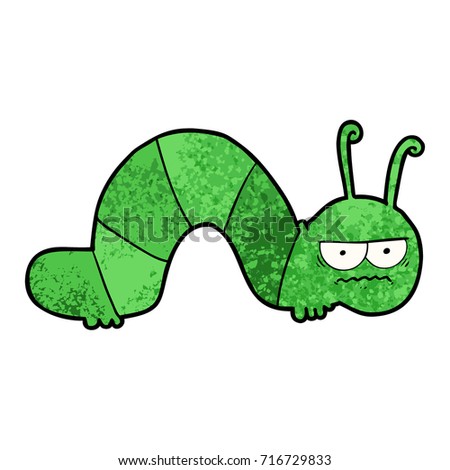 cartoon grumpy caterpillar