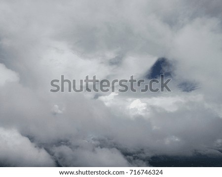 The sky and white clouds on a bright blue day