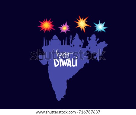 India. Diwali holiday. Vector illustration.