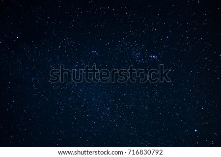 Night scape with beautiful stary sky at the high mountain. Star texture. Space background. 