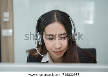 Operator woman working at office,thailand people
