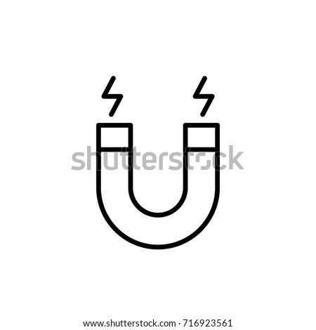 magnet sign line black icon Royalty-Free Stock Photo #716923561