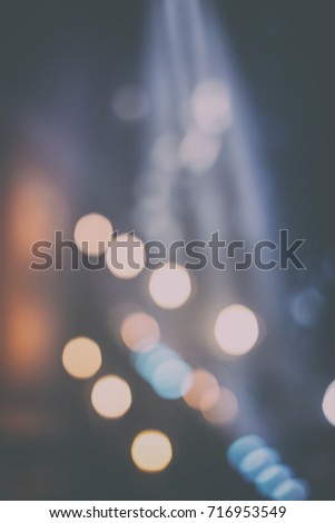 bokeh wallpaper. Disfocus or Blurred background of the stage lighting in vintage color. background for business - concert concept.