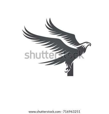 Vector Black American Eagle Letter I Logo