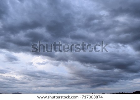 Gray cloud formations on sky,Nimbus moving,Appearance of raincloud,Abstract background from natural phenomenon ,Dark clouds moved,Dramatic cloudscape area,Thailand 