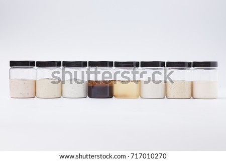 Salad dressing on a white background