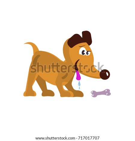 Cute little dog. Collection isolated of  funny puppy in cartoon style. Vector illustration eps 10