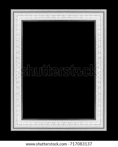 silver picture frame isolated on black background
