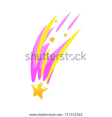 Star meteor falling cartoon vector Illustration