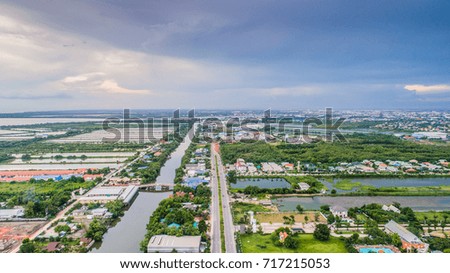 Samut Sakhon Mahachai Thailand Aerial View Bird Eye View