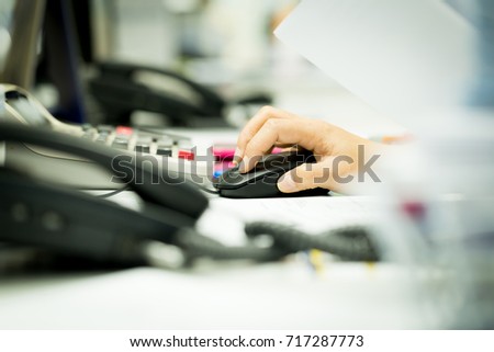 The woman hand is workings, using the concept of women and office.