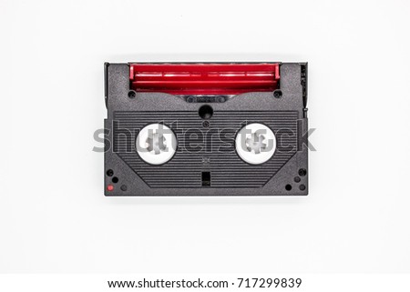 Black and white, of a VHS format video tape