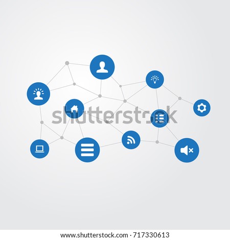 Vector Illustration Set Of Simple Interface Icons. Elements Wireless Connection, User, Home Pin And Other Synonyms Idea, Screw And Imagination.