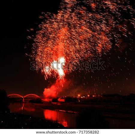 festive fireworks. multicolored salute in the night sky