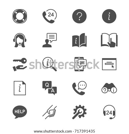 Help and support flat icons Royalty-Free Stock Photo #717391435