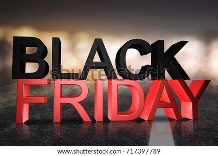 black friday sale concept background with 3d rendering