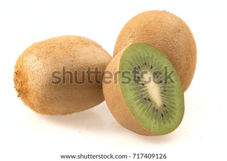 Kiwi fruit isolated on white background. Clipping Path raw food