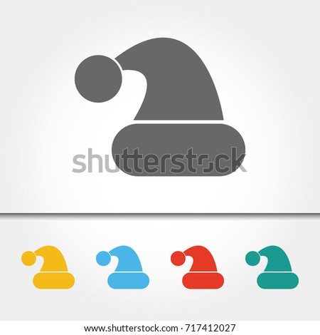 Santa Hat Single Icon Vector Illustration