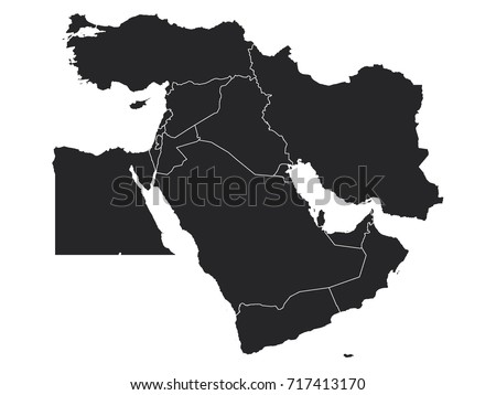Vector map of Middle East Royalty-Free Stock Photo #717413170