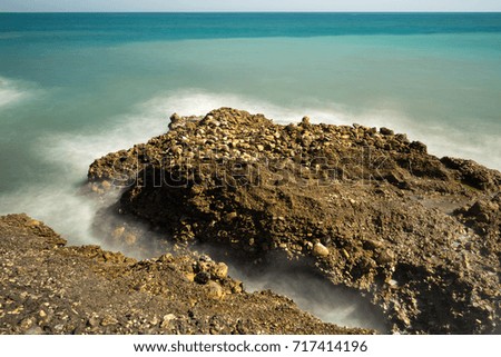 A rock at the ocean.